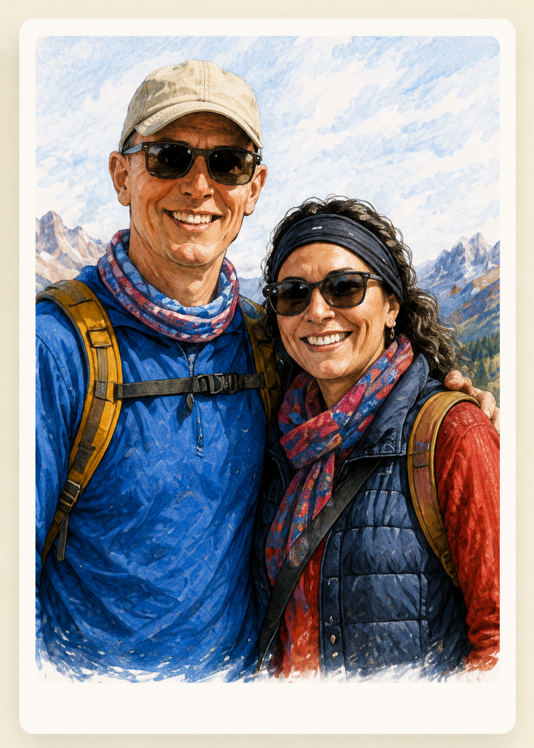 Gary and Isabel Wilson on a mountain trek