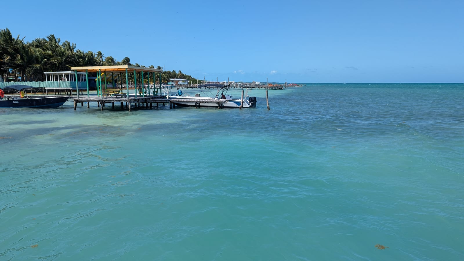 Clear turquoise water off Caye Caulker