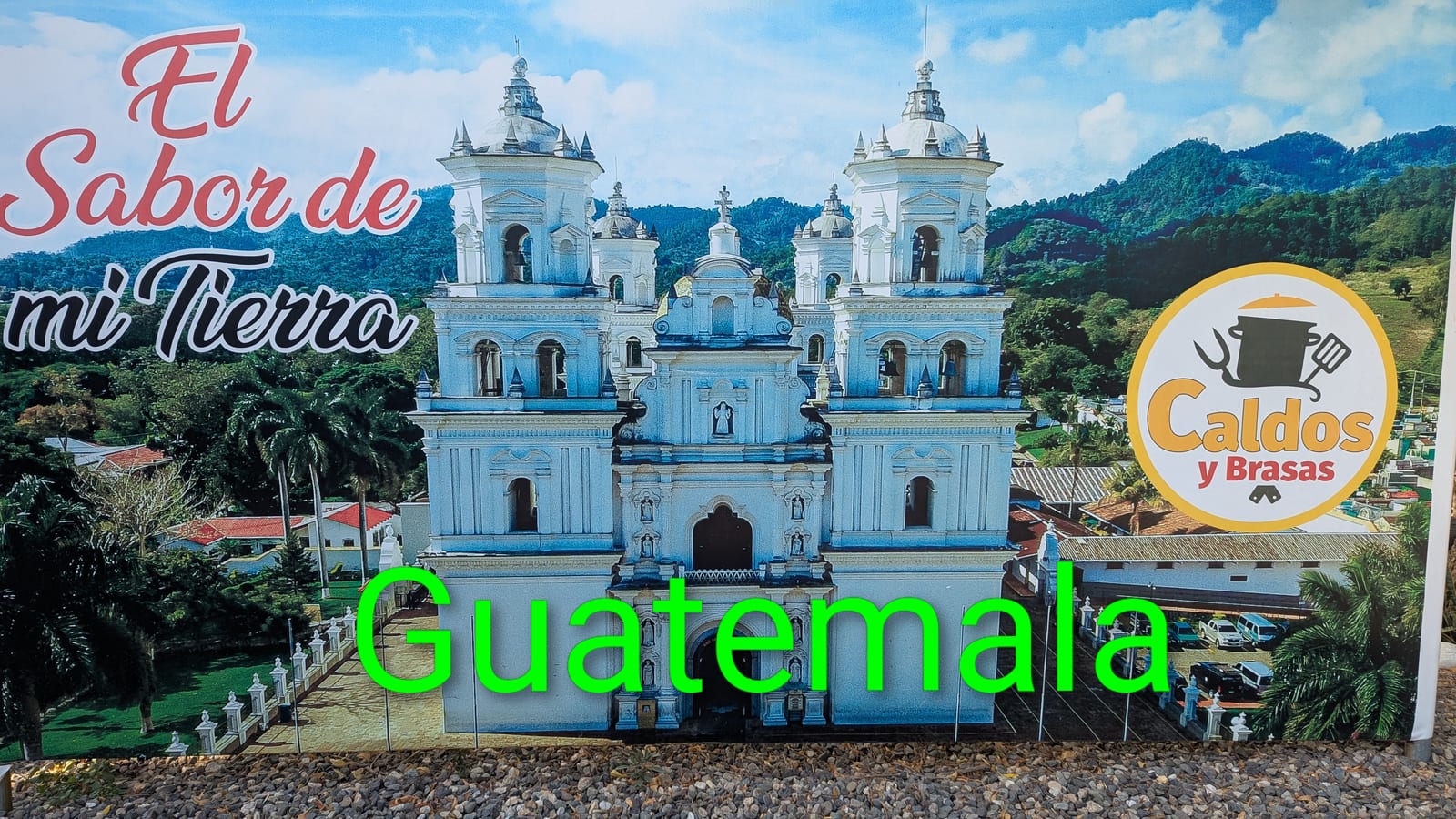 Guatemala welcome sign on the road transfer