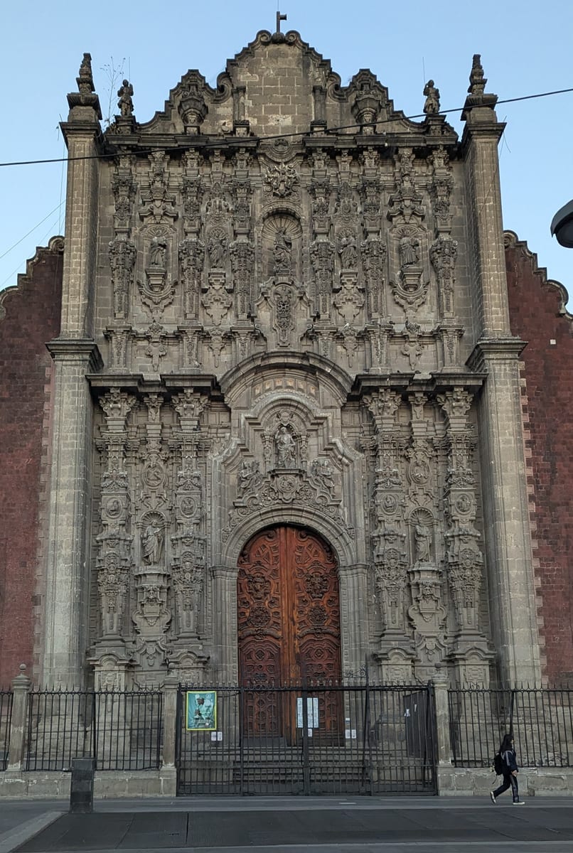 Decorative church facade in Mexico City