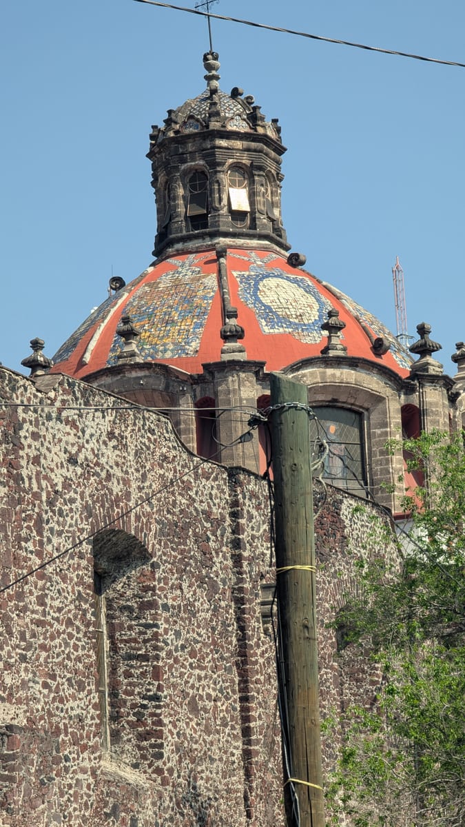 Colorful tiled dome in Mexico City