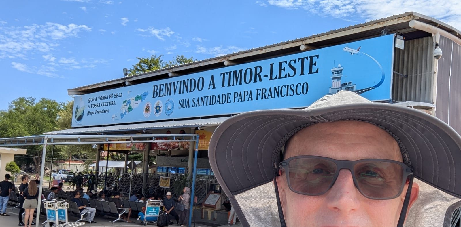 Bemvindo a Timor-Leste welcome sign at Dili airport