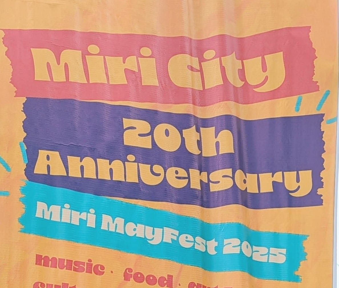 Miri City MayFest 2025 anniversary banner